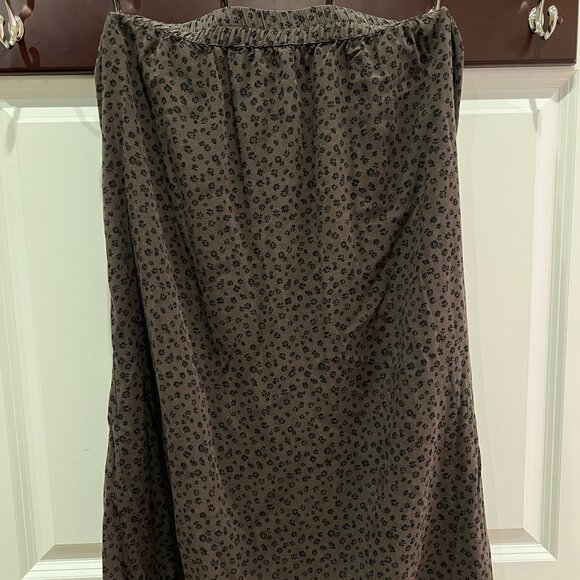 Gap Midi Slip Skirt with Slit in Brown Floral, XL - Picture 3 of 6